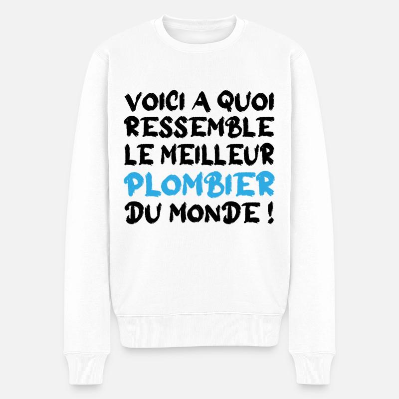 Le meilleur plombier - Pull Premium bio Homme - blanc