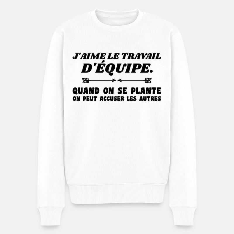travail d'équipe - Pull Premium bio Homme - blanc