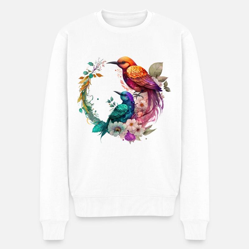 Oiseaux de paradis - Pull Premium bio Homme - blanc