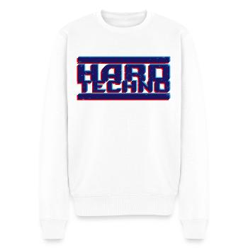 Hard Techno Blue Glitch Hard Dark Acid Techno - Pull Premium bio Homme - blanc - Devant - Thijin (182cm)