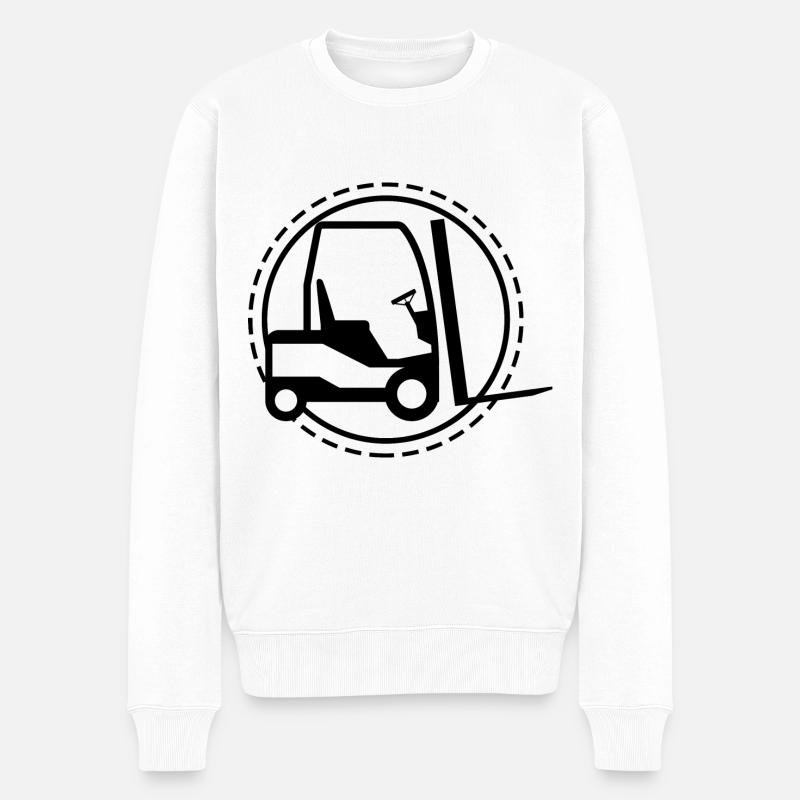 Gabelstapler - Lastkraftwagen Baustelle - Männer Premium Bio Pullover - Weiß