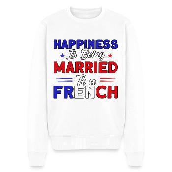 Französische Flagge Französische Wurzeln Geschenk - Männer Premium Bio Pullover - Weiß - Vorne - Thijin (182cm)