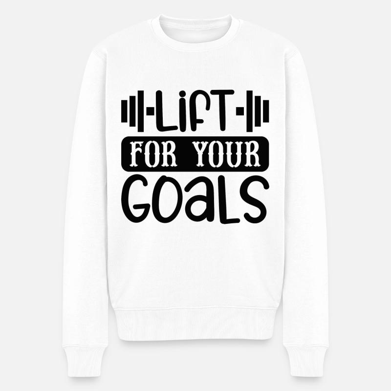 Lift For Your Goals - Männer Premium Bio Pullover - Weiß