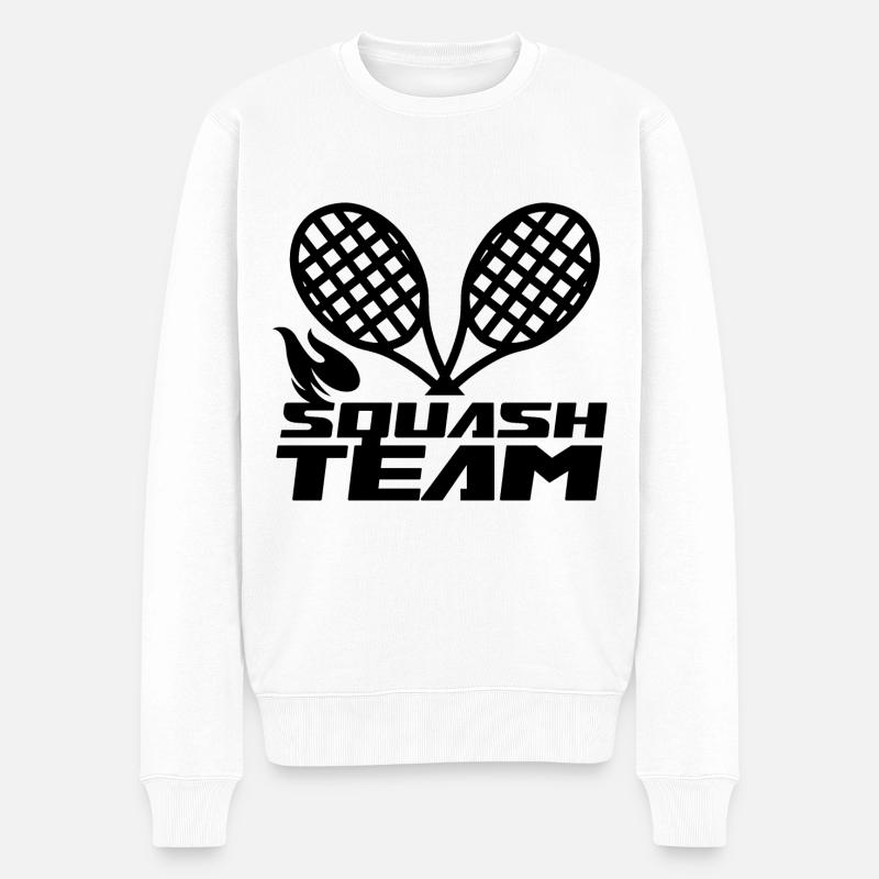 Squash Team Hobby Squashspieler - Männer Premium Bio Pullover - Weiß