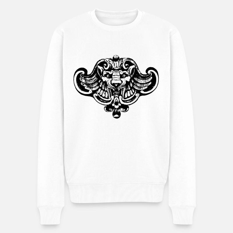 Geflügelter Löwe oder Wolf / Chimäre - Männer Premium Bio Pullover - Weiß