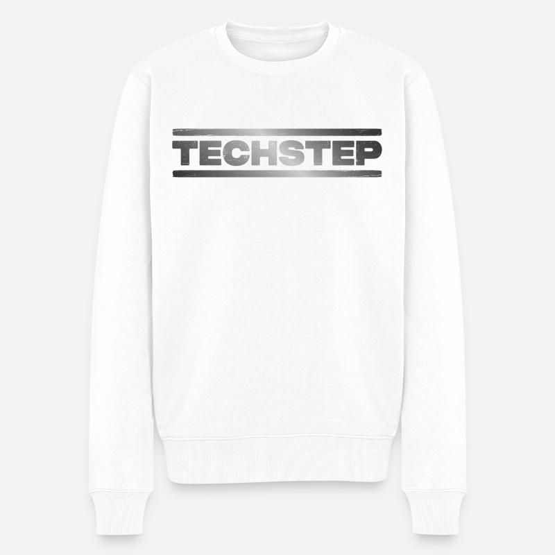 Techstep DNB Drum n Bass Junglist - Men's Premium Organic Jumper - white