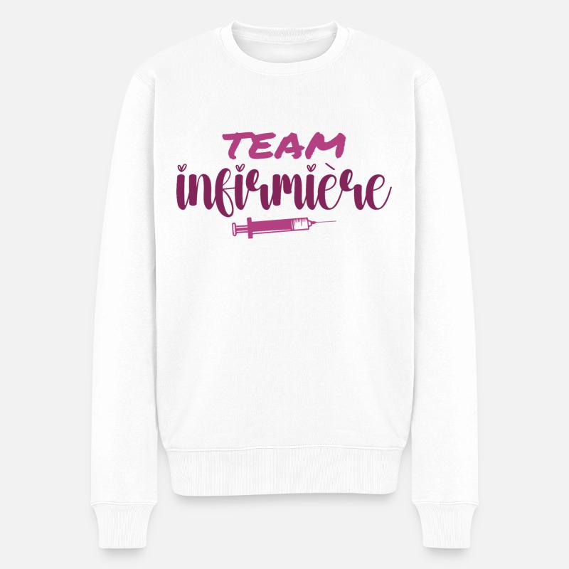 Team Infirmière - Pull Premium bio Homme - blanc