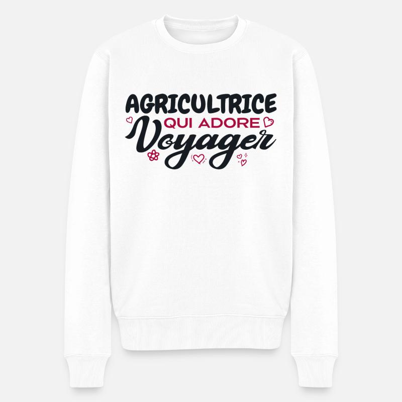 Agricultrice globe-trotteuse passionnée de voyages - Pull Premium bio Homme - blanc