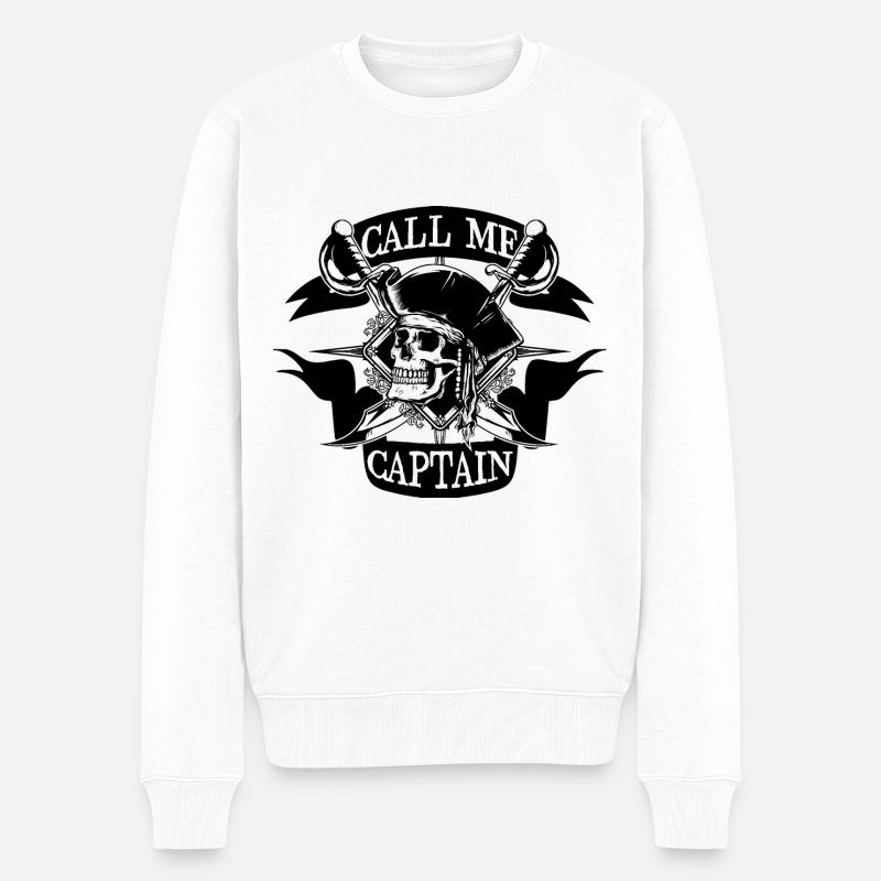 APPELEZ-MOI LE CAPITAINE CAPITAINE - Pull Premium bio Homme - blanc