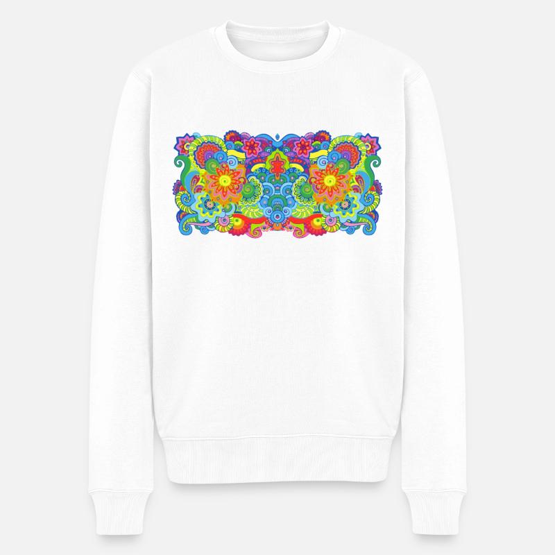 Flower Power Large - Pull Premium bio Homme - blanc