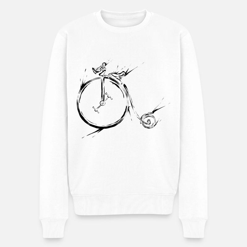 Fahrrad alt Hochrad - Männer Premium Bio Pullover - Weiß