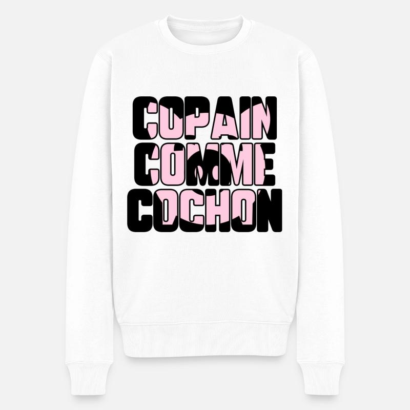 Copain comme cochon - Pull Premium bio Homme - blanc