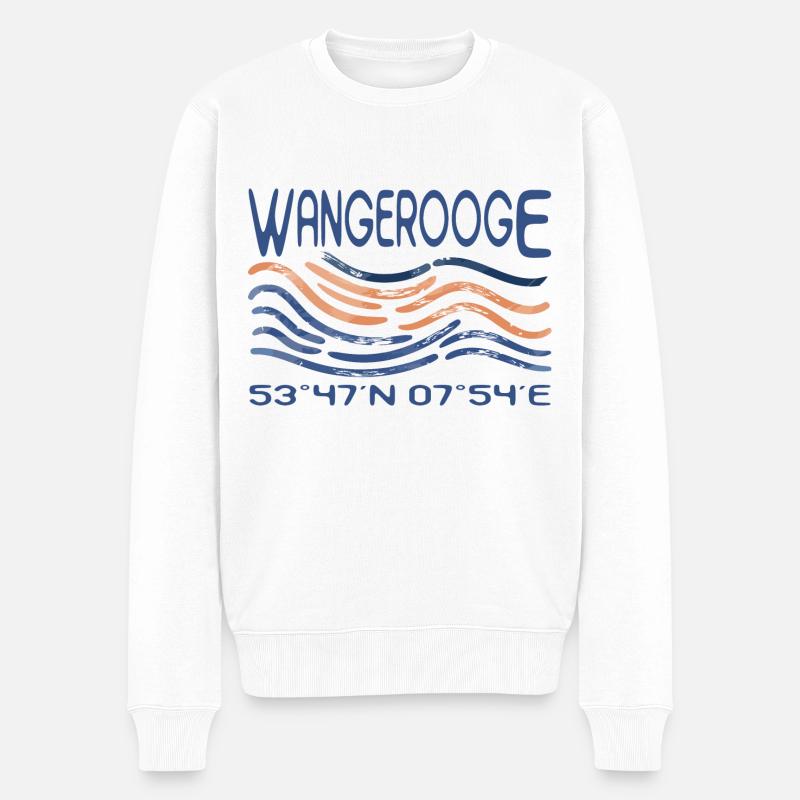 Coordonnées GPS Wangerooge - Pull Premium bio Homme - blanc
