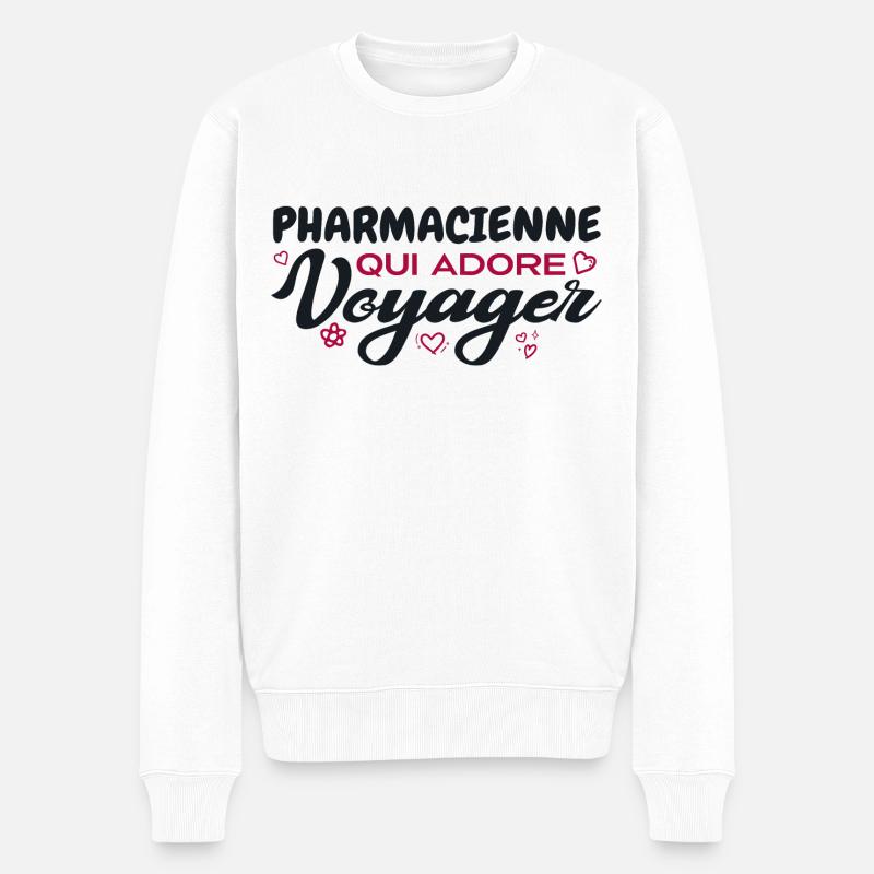 Pharmacienne globe-trotteuse passionnée de voyages - Pull Premium bio Homme - blanc