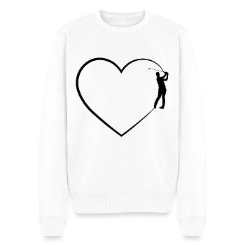 Heart 2 and Golf - - Men's Premium Organic Jumper - white - Front - Thijin (182cm)