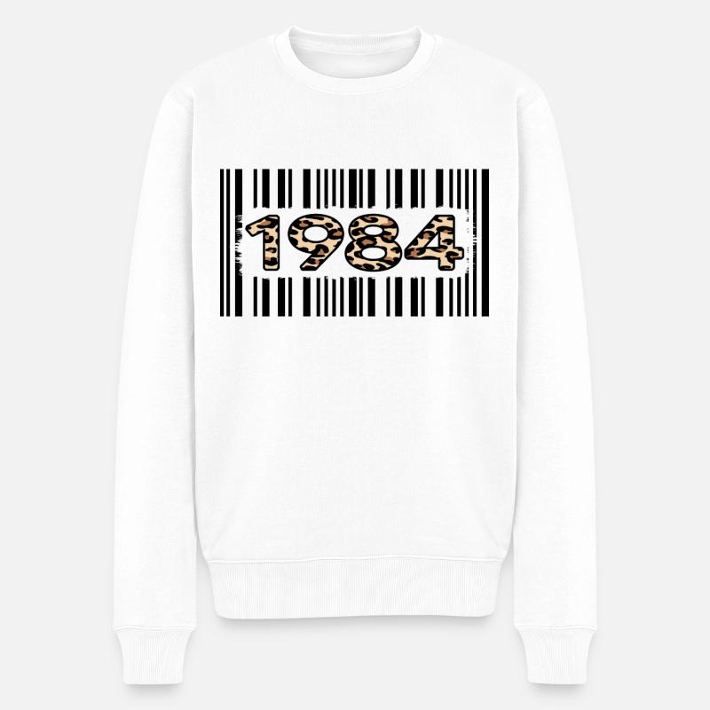 anniversaire 1984 anniversaire léopard limité - Pull Premium bio Homme - blanc