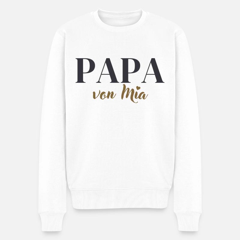 PAPA VON MIA - Männer Premium Bio Pullover - Weiß