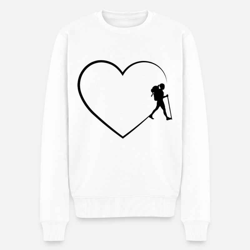 Coeur 2 et Errance - (2) - Pull Premium bio Homme - blanc