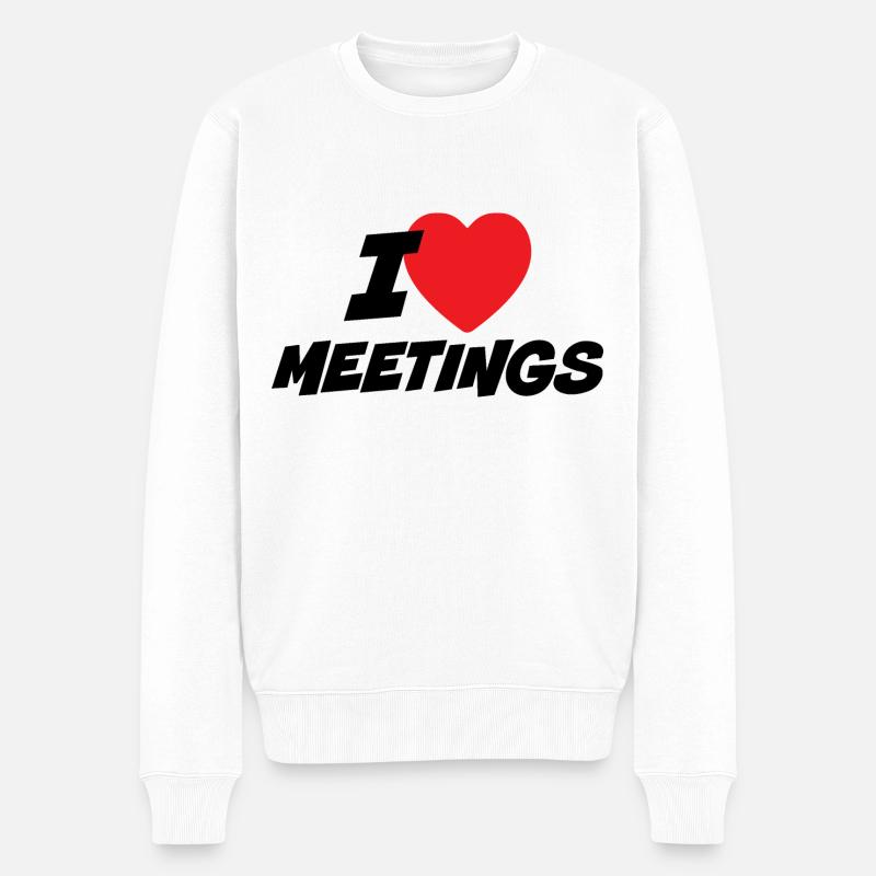 J’aime les réunions - Pull Premium bio Homme - blanc