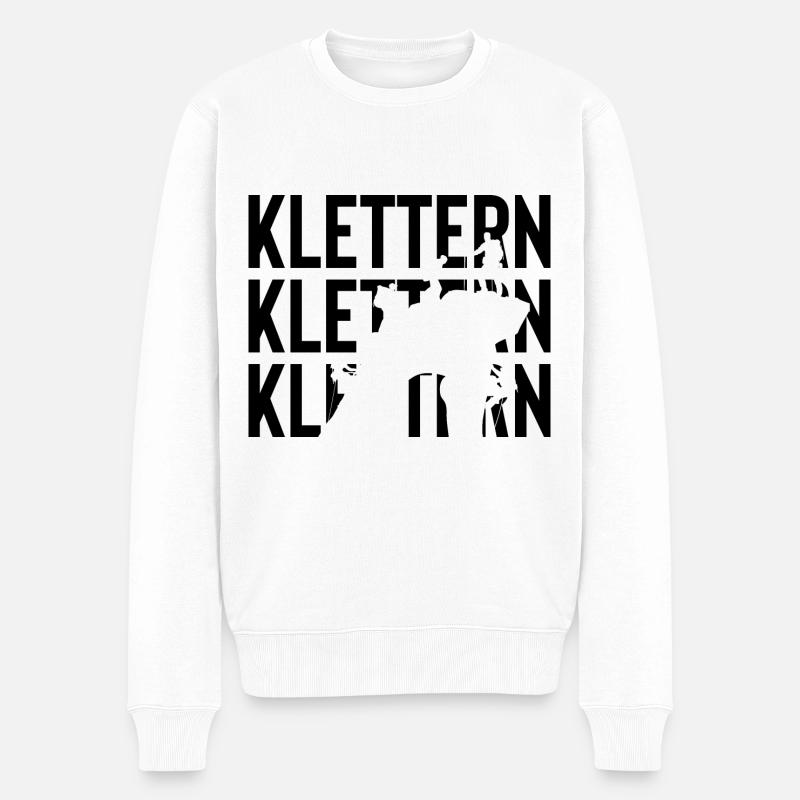 Klettern - - Männer Premium Bio Pullover - Weiß