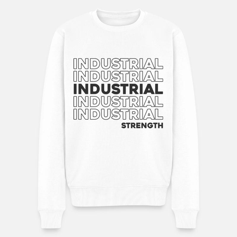 Industrieller Techno - Männer Premium Bio Pullover - Weiß