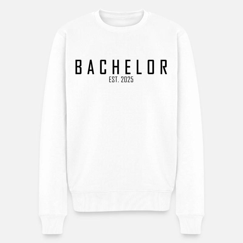 Bachelor est. 2025 - Männer Premium Bio Pullover - Weiß