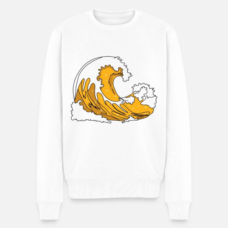 Bierwelle - Männer Premium Bio Pullover - Weiß