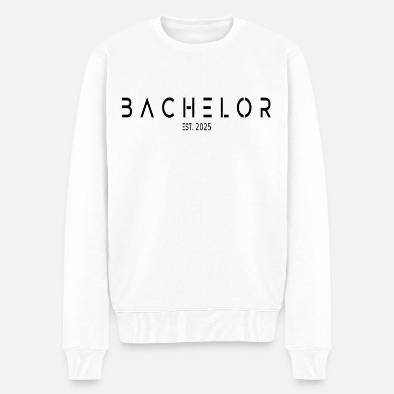 Bachelor est. 2025 - Männer Premium Bio Pullover - Weiß
