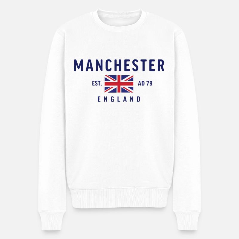 Manchester Est Ad 79 - Männer Premium Bio Pullover - Weiß