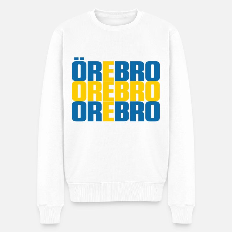 Örebro Suède Drapeau - Pull Premium bio Homme - blanc
