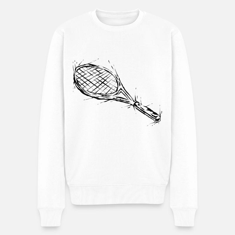 Tennis Tennisschläger - Männer Premium Bio Pullover - Weiß