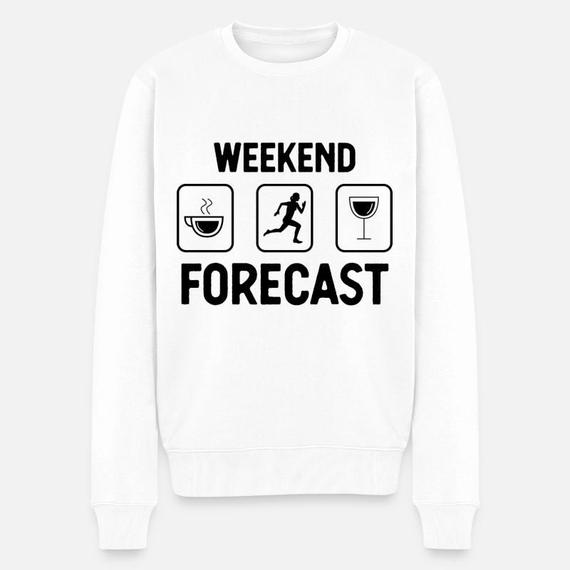 Wochenendprognose 1 - - Männer Premium Bio Pullover - Weiß
