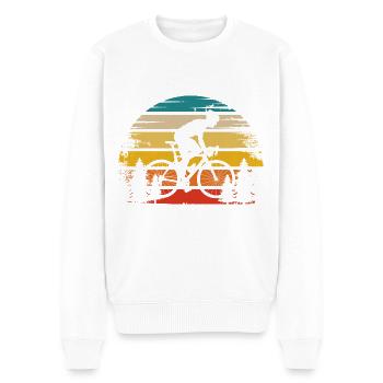 Soleil rétro et cyclisme - - Pull Premium bio Homme - blanc - Devant - Thijin (182cm)