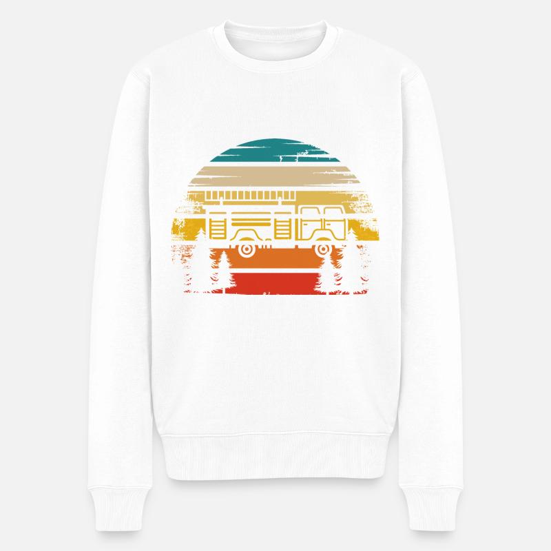Retro Sun et pompier - (2) - Pull Premium bio Homme - blanc