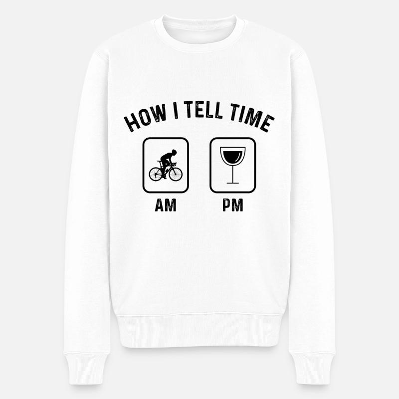 Wie sage ich Zeit am PM 1 - - Männer Premium Bio Pullover - Weiß