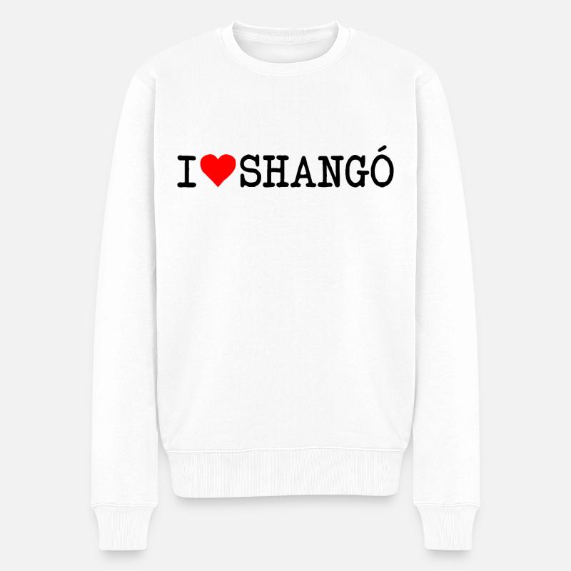 I love Shango - Männer Premium Bio Pullover - Weiß