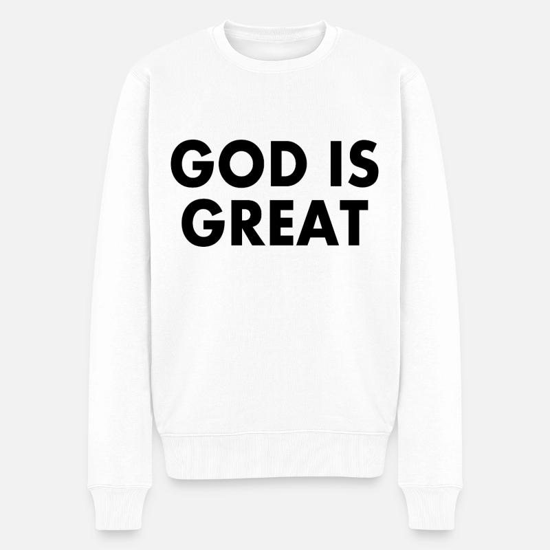 god is great - Männer Premium Bio Pullover - Weiß
