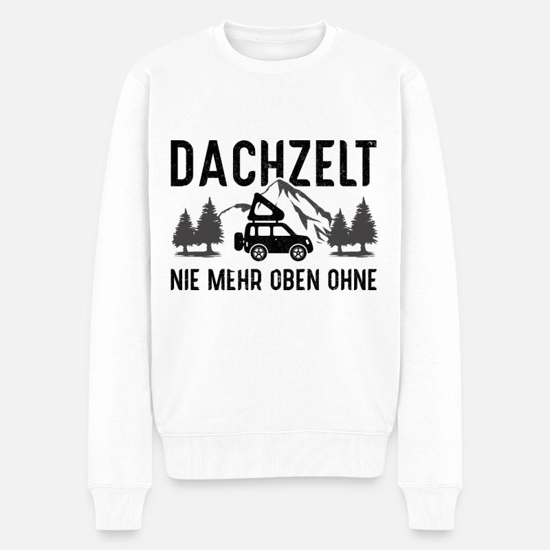 Dachzelt - - Männer Premium Bio Pullover - Weiß