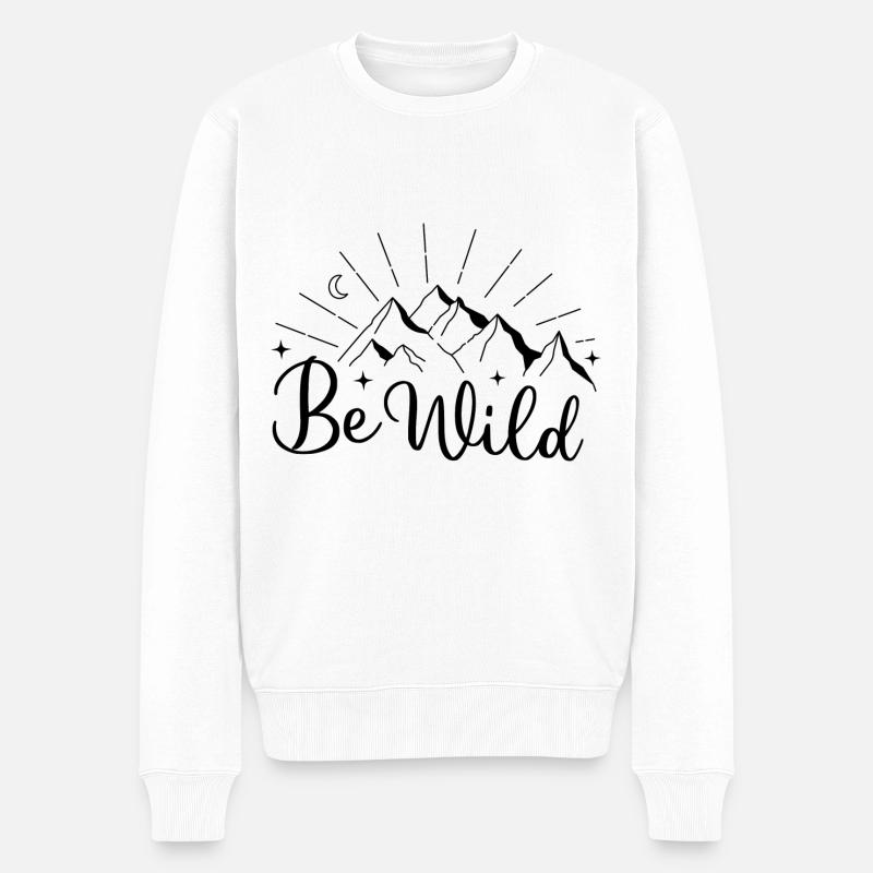 Wild sein - - Männer Premium Bio Pullover - Weiß