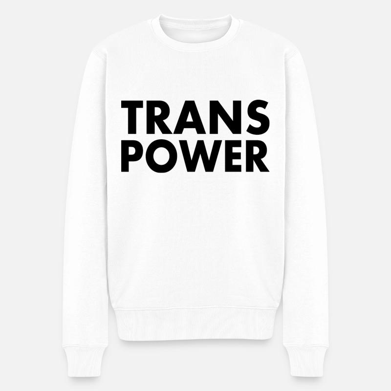 Trans power - Männer Premium Bio Pullover - Weiß