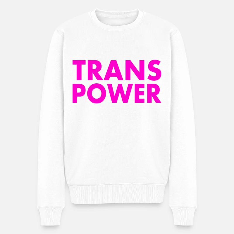 Trans power - Männer Premium Bio Pullover - Weiß