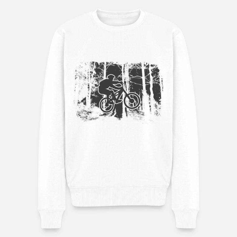 VTT en forêt - - Pull Premium bio Homme - blanc