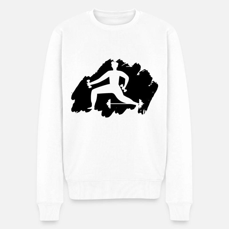 Musculation Haltérophilie Fitness Workout - Pull Premium bio Homme - blanc
