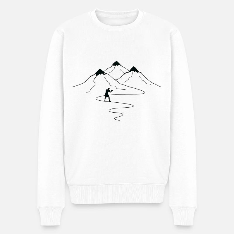 Berg 2 Boxen - Bo - Männer Premium Bio Pullover - Weiß