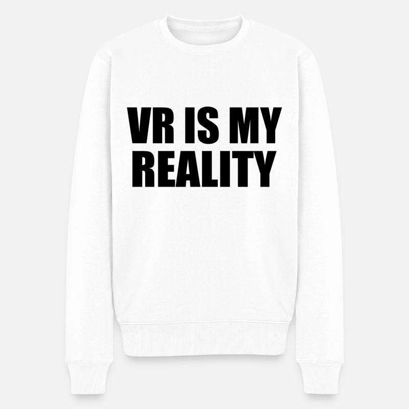 VR is my REALITY - Männer Premium Bio Pullover - Weiß