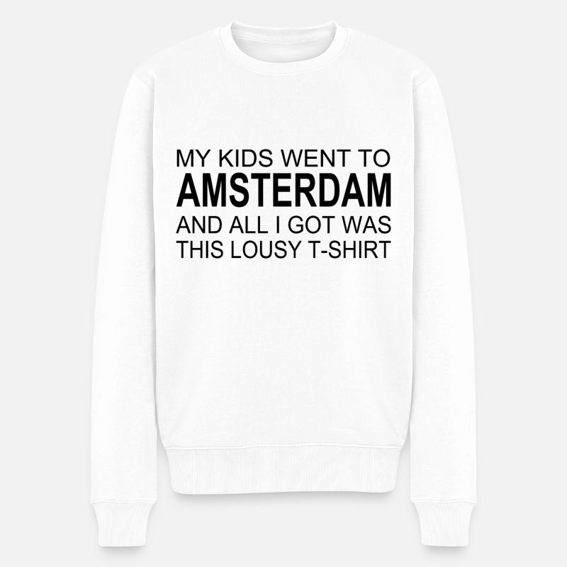 Amsterdam Souvenir Spruch – Humorvolles - Männer Premium Bio Pullover - Weiß
