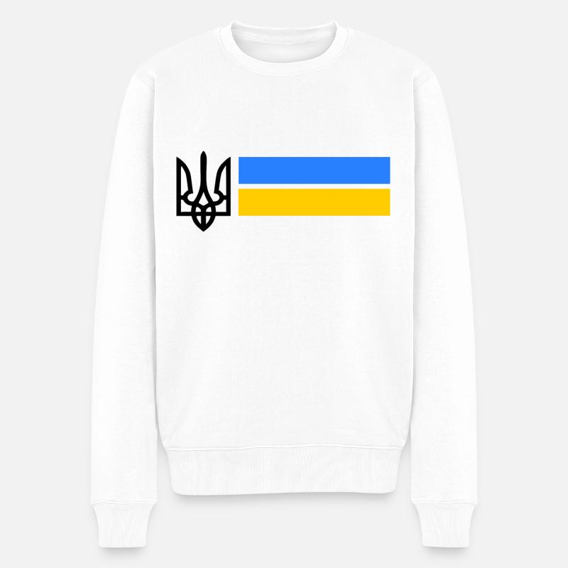 Ukraine - Männer Premium Bio Pullover - Weiß