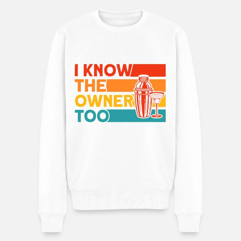 Barkeeper Kellner Service Geschenk - Männer Premium Bio Pullover - Weiß