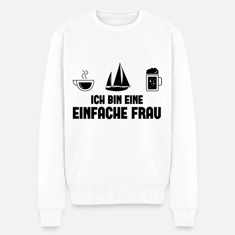 Ich bin ein Einfache Frau - - Männer Premium Bio Pullover - Weiß