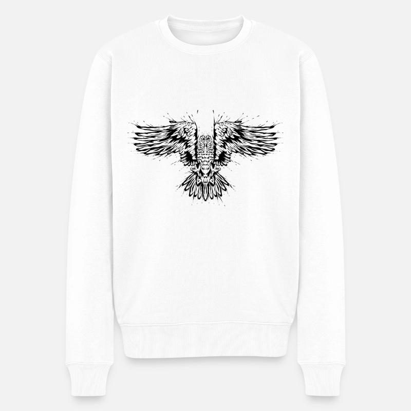Adler - Männer Premium Bio Pullover - Weiß